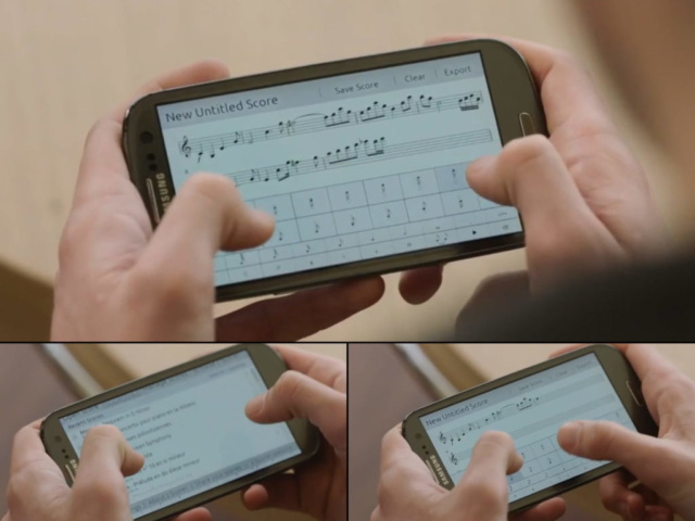Interactive score writing app.